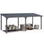 Pavillon de jardin à toit rigide avec toit incliné en acier galvanisé-124065812