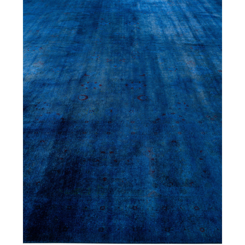 Overdyed One-of-a-Kind 12' 4" X 18' 1" Hand Knotted Area Rug