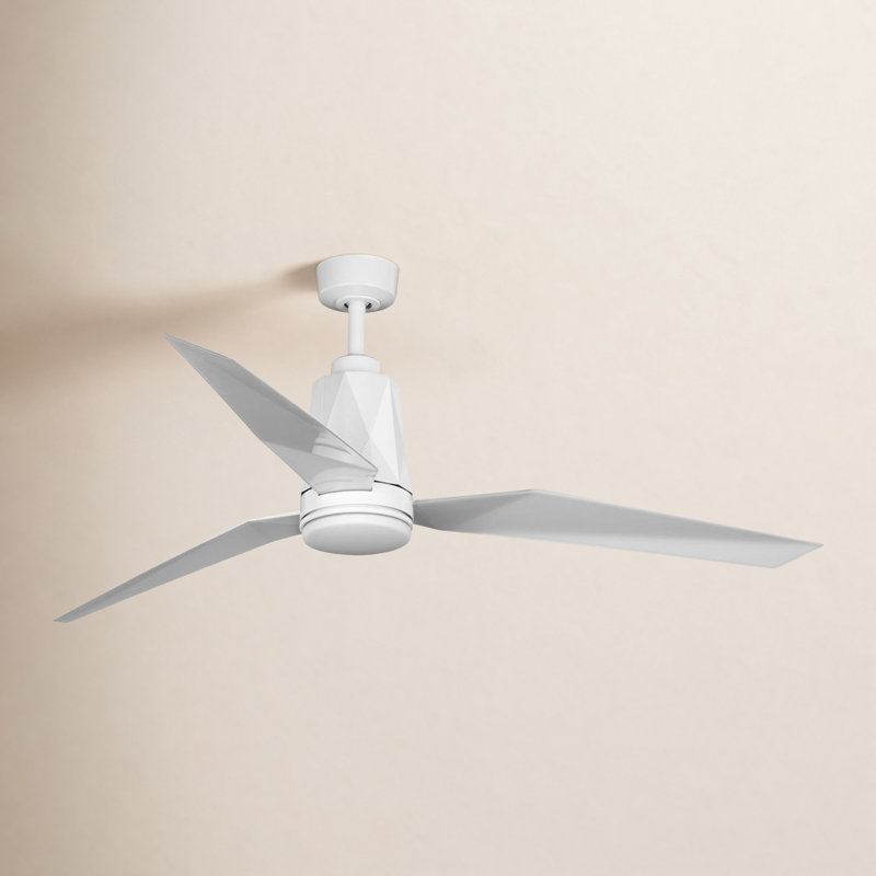 Ventilateur de plafond standard Bixby 60 po à 3 pales avec ensemble d'éclairage inclus, Blanc