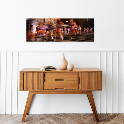 Blurred Motion Of Marathon Runners, Houston, Texas, Usa Abstract Contemporary City Architecture Wall Art