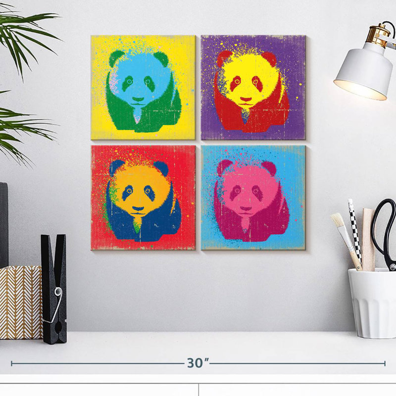 Brampt Paint Splash Pandas, H 18 po x l 18 po