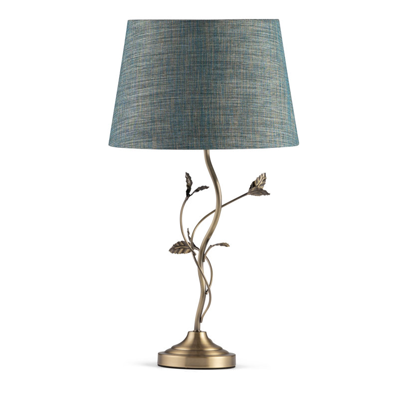 Antique Metal Leaf 59cm Table Lamp, Blue