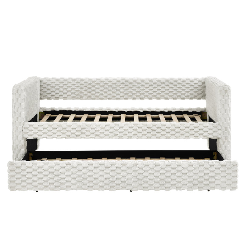 Lit de jour rembourré avec lit escamotable Phillip, Beige