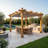 10 ft. W x 10 ft. D Breeze Solid Cedar Wood Pergola with Retractable Canopy-90582541-90582544