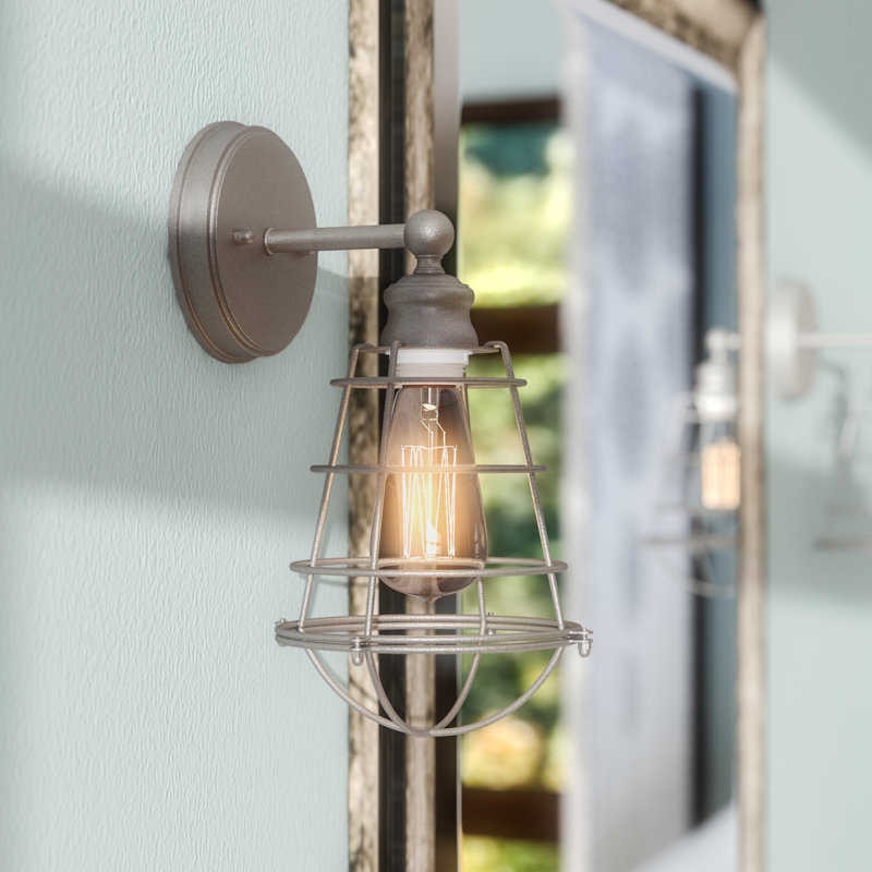 Edick Armed Sconce, Galvanized