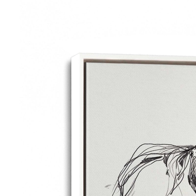 Reproduction d'art sur toile «Gallop S Croquis» par Anne Tavoletti, H 12 po x l 16 po, Cadre flottant, Blanc