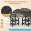 Ensemble de 6 tables de salle à manger d'extérieur en PEHD résistant aux intempéries noir-1277914388