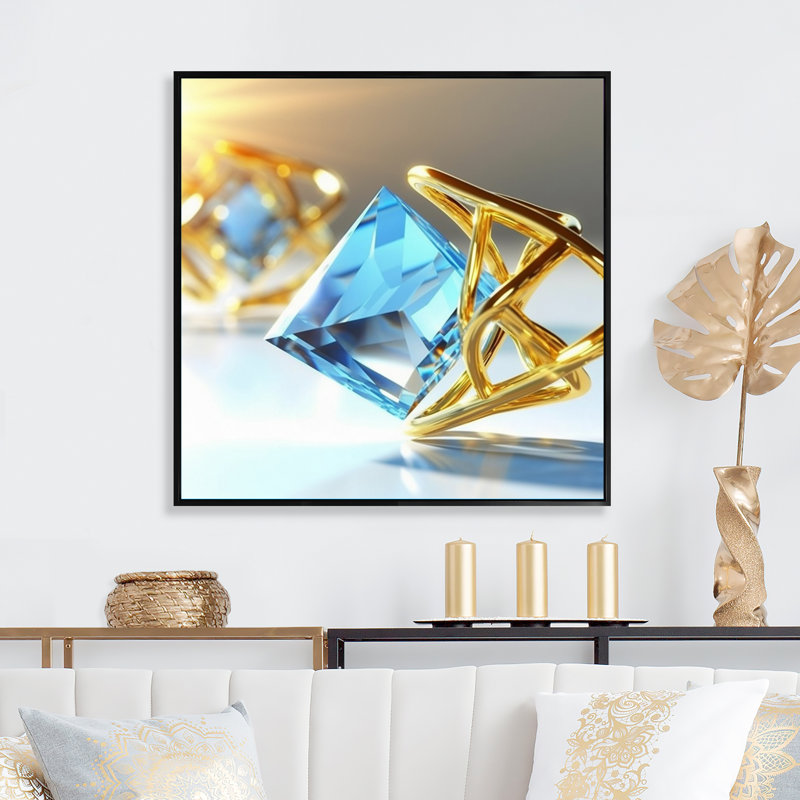«Atomic Abstraction Photonic Crystals I», reproduction sur toile, 16" H x 16" W, Cadre flottant noir