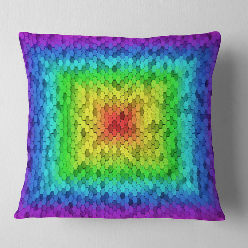 Colonnes hexagonales aléatoires - Coussin imprimé abstrait, 18 po x 18 po, Coussin décoratif