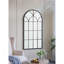 Miroir arqué pleine longueur 34 x 65,5 po avec motif de vitre noir et doré