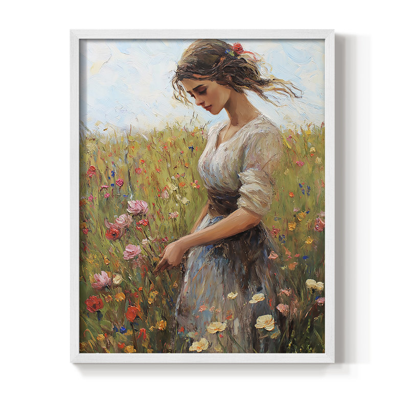 WOMEN Series CCXCIX Framed Print - Solid Wood, 15" H x 12" W, White