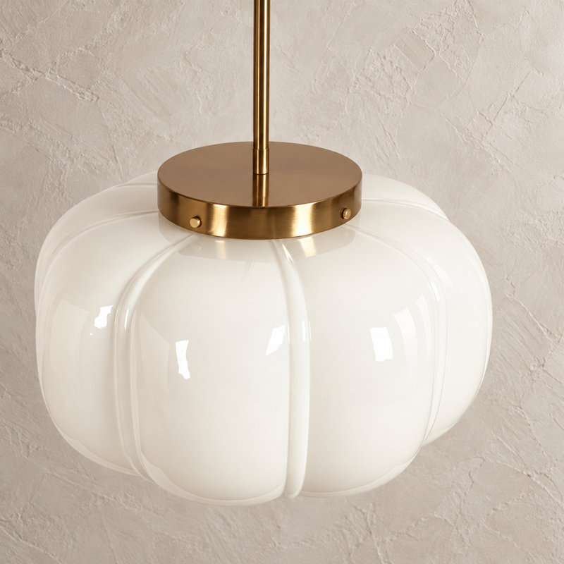 1-light Drum Pendant Light, Creamy