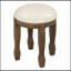 Coiffeuse de maquillage avec miroir à cadre floral courbé, 5 tiroirs et tabouret en cuir