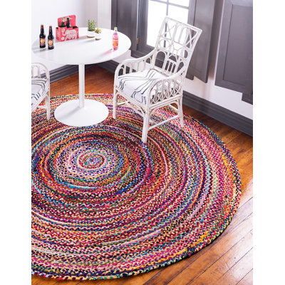 Tapis brun en coton tressé à la main Munford