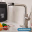Robinet de cuisine moderne en acier inoxydable avec douchette extractible 3 modes de débit-106905852