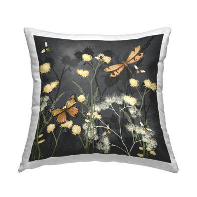  Floral Polyester Throw Pillow