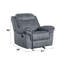 Fauteuil inclinable à bascule en velours gris bicolore