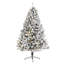 Sapin de Noël floqué avec lumières DEL-1796319355