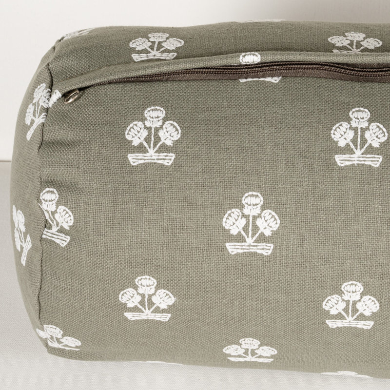 Housse et insert de coussin Hamachi, Sage Green Floral, Traversin H 8 po x l 21 po, Polyester