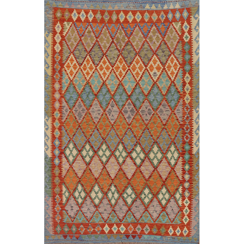Tapis réversible en laine Kilim 7 x 10