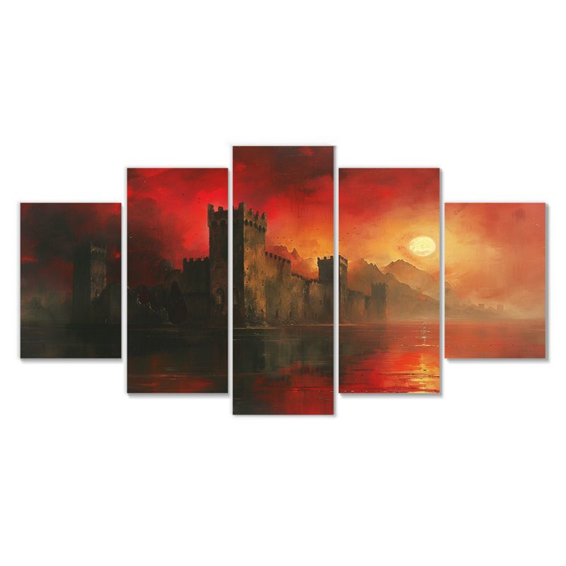 «Mystic Red Yellow Fortress Of Power II - Fortress», ensemble d'art mural