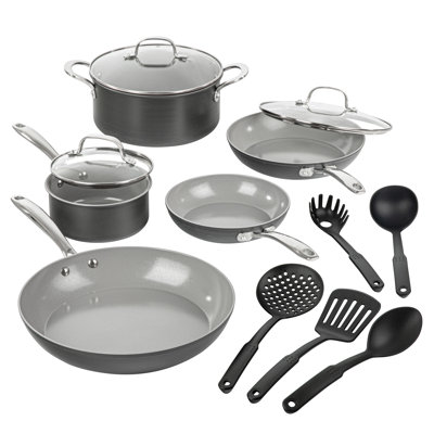 Granitestone Pro Hard Anodized 13 Piece Nonstick Cookware Set with Utensils, Oven & Dishwasher Safe