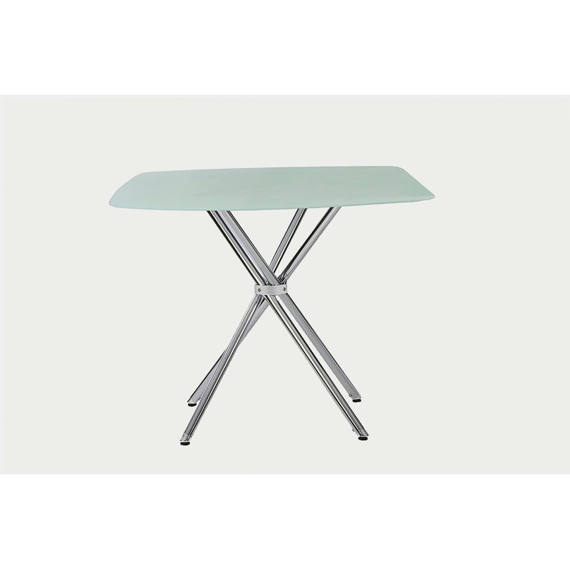 36" Square Frosted Tempered Glass Table