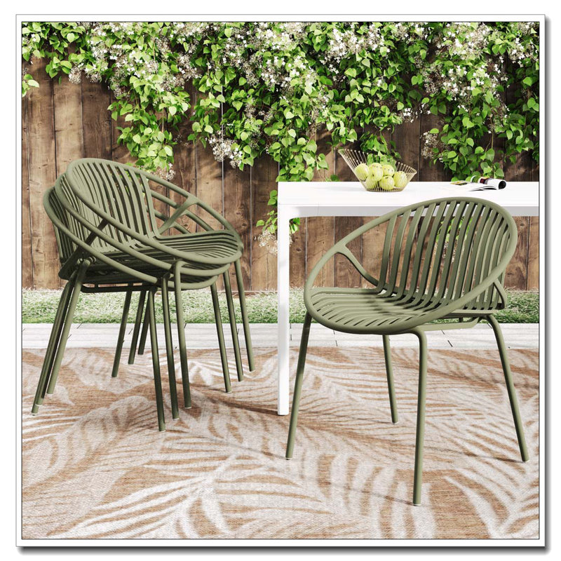 Chaises empilables d'extérieur pour patio, Vert