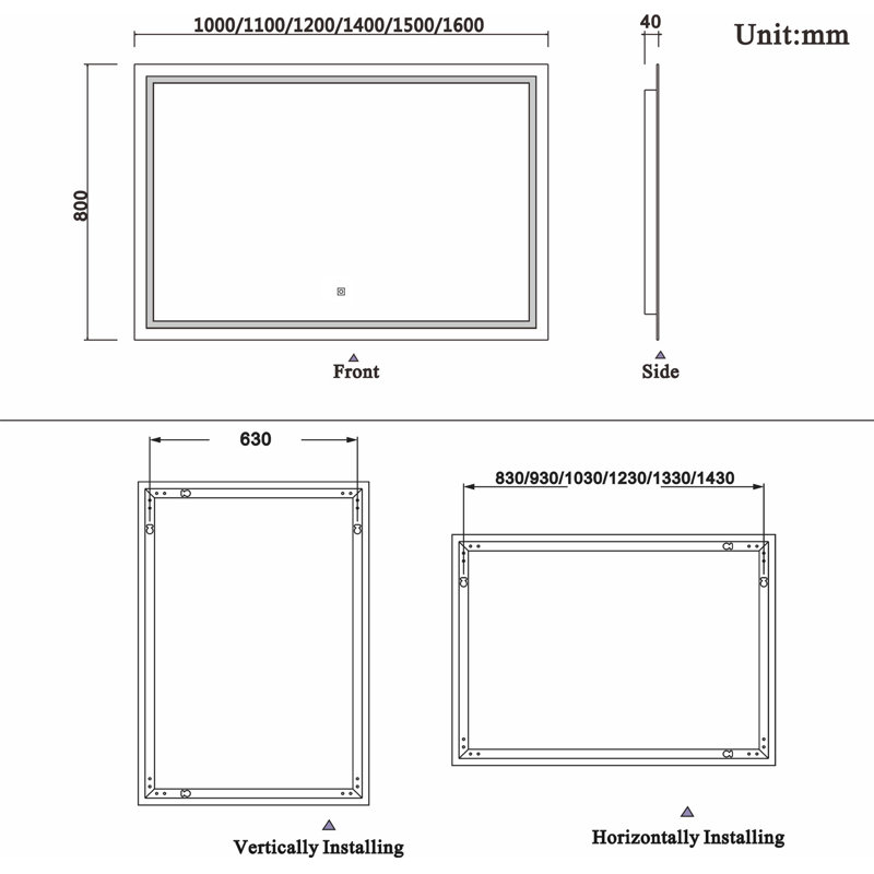 Coreas Rectangle Mirror, 150cm x 80cm