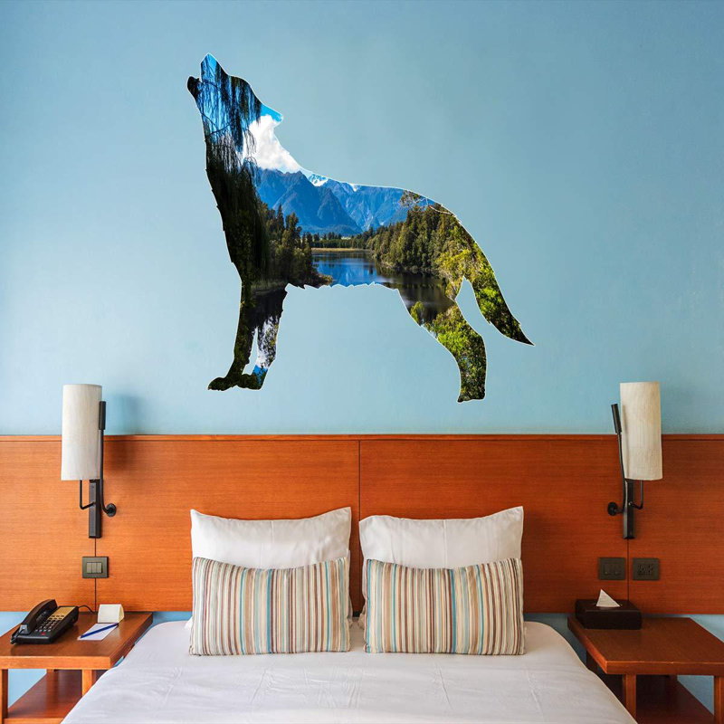 Adhésif décoratif loup, H 18 po x l 18 po