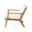 De 2 fauteuils club d'extérieur en bois avec coussins beiges - aspect exotique, eau, conception à lattes ouvertes, l 26,47 po x P 31,23 po, structure solide brune, sièges, capacité de 300 lb,