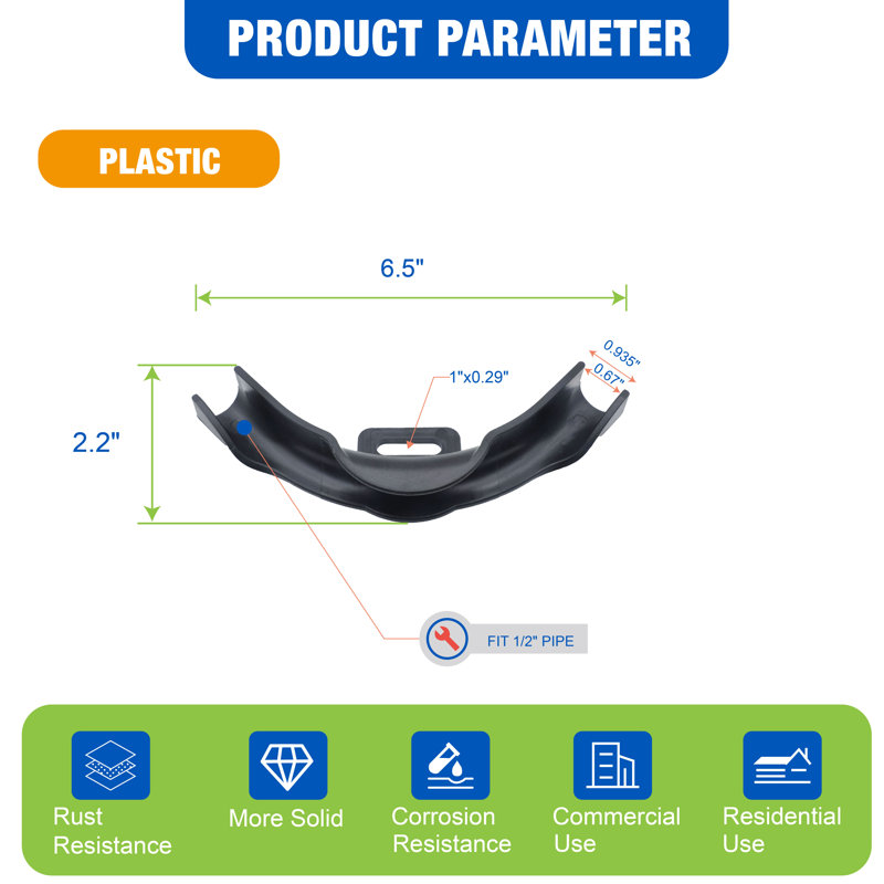 Support de tuyau en plastique 1/2 po