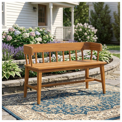 Bramley Outdoor Acacia Wood Bench in Teak Finish