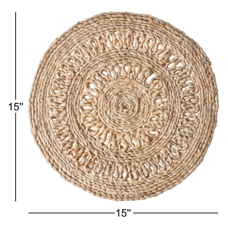 Napperon géométrique en jute tissé à la main