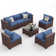 Bhairavi 6 - Person Modular Patio Conversation Sets with Cushions