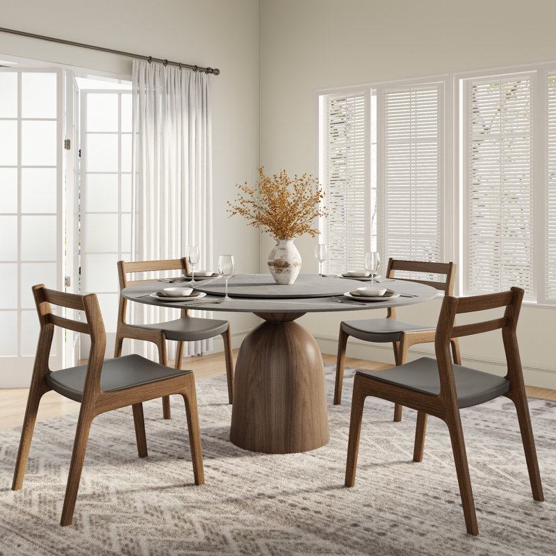 Table de salle à manger Amberly, Gris mat, H 29,52 po x L 53,15 po x l 53,15 po