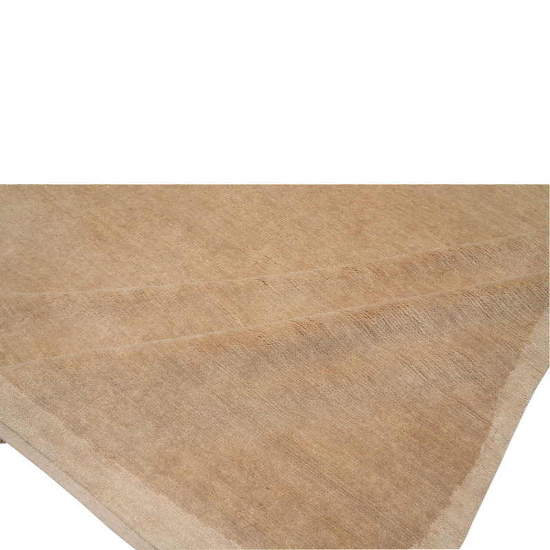 Abstract Contemporary Wool Rug, Natural