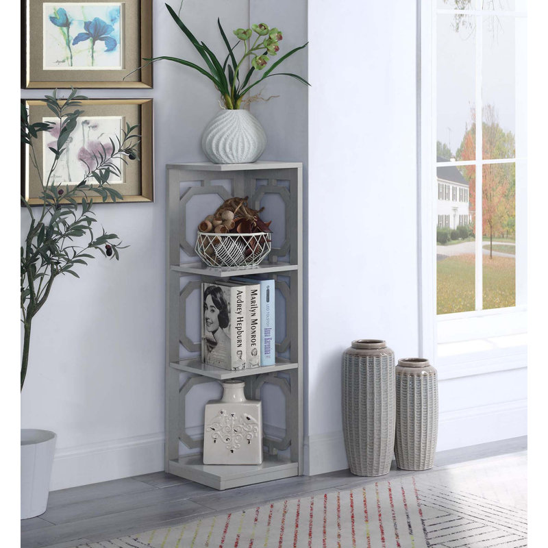 Rumbell Corner Bookcase, Gray, (3 Shelves) 39" H x 12" W x 12" D