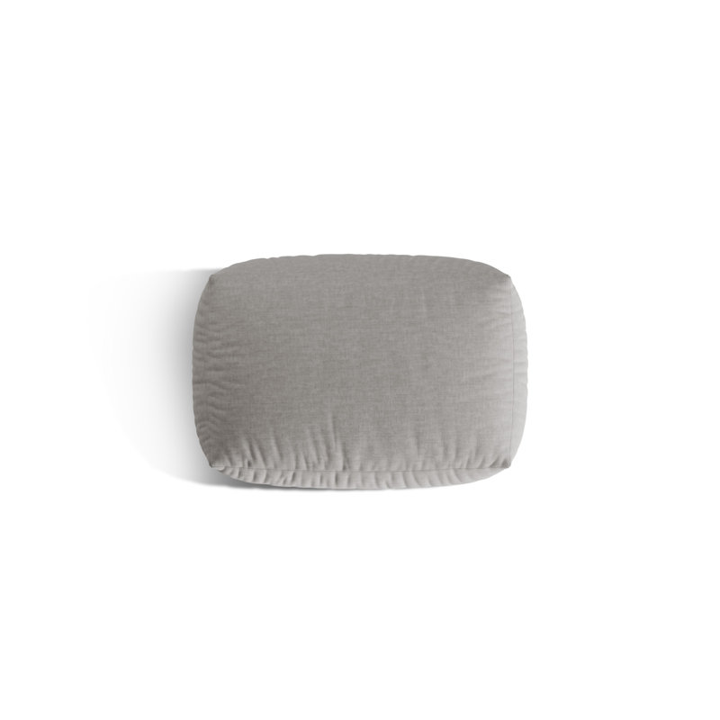 Carlens 65cm Wide Solid Colour Pouffe Ottoman, Light Grey