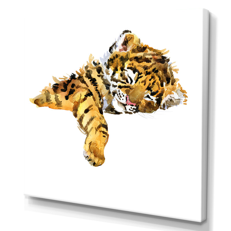 «Cute Tiger Portrait II», reproduction d'art sur toile traditionnelle, H 30 po x l 30 po x P 1 po, Toile tendue