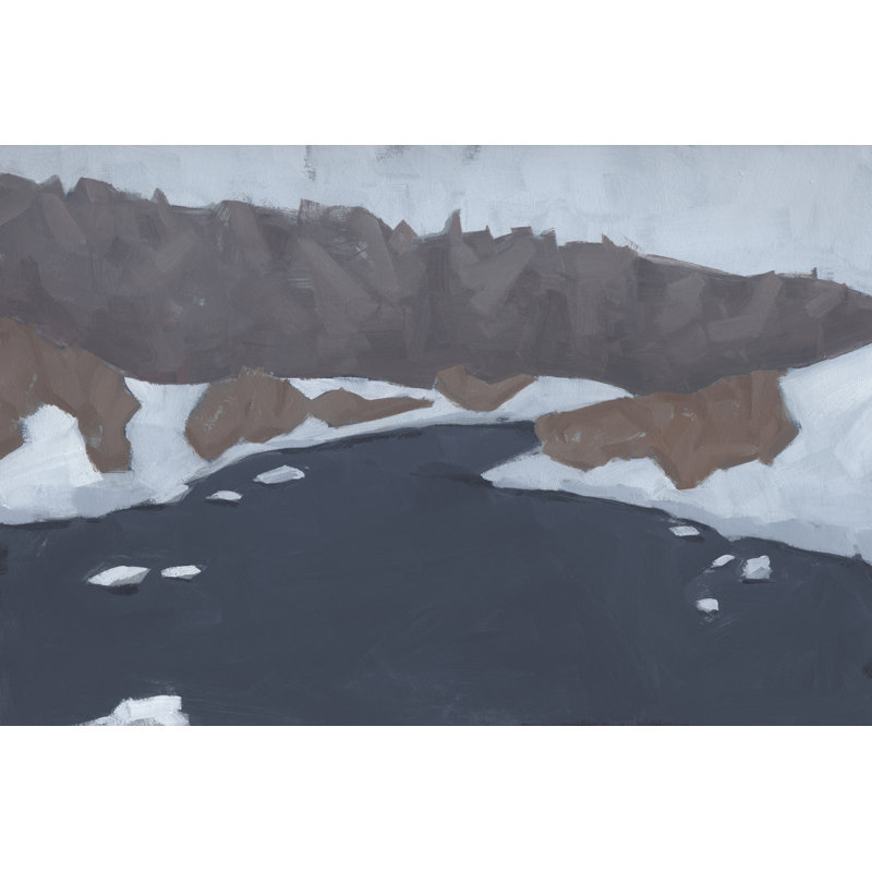 Henry's Fork I - Painting, 51cm H x 76cm W, Black Floater Frame