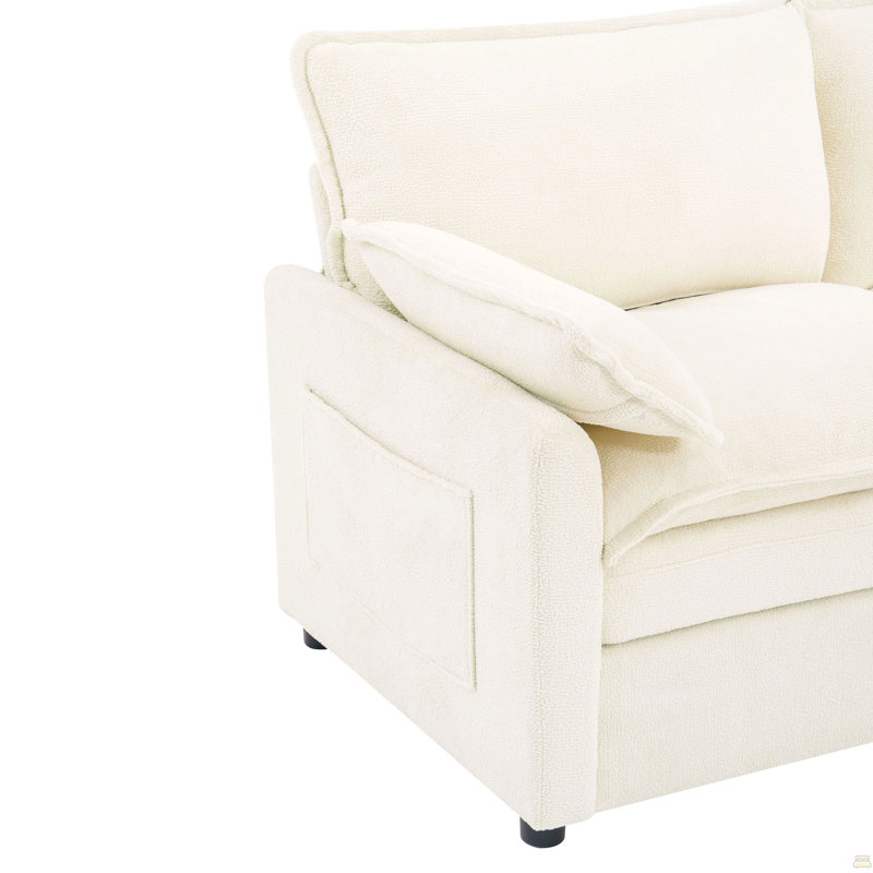 Canapé moderne avec causeuse moelleuse 67,7 po, Beige
