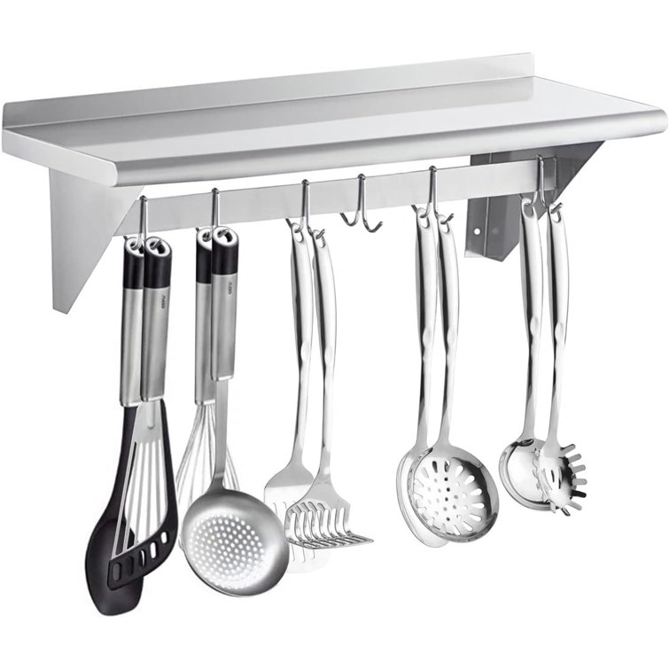 Prep & Savour Metal Wall Mounted Pot Rack