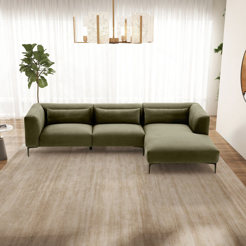 Canapé modulaire en velours en L Lyy