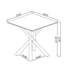 Table de bout latérale Vello, plateau en pierre frittée carrée, base en nickel noir 24 po
