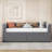 Upholstered Daybed With Ergonomic Design Backrest And 2 Drawers-1582753045