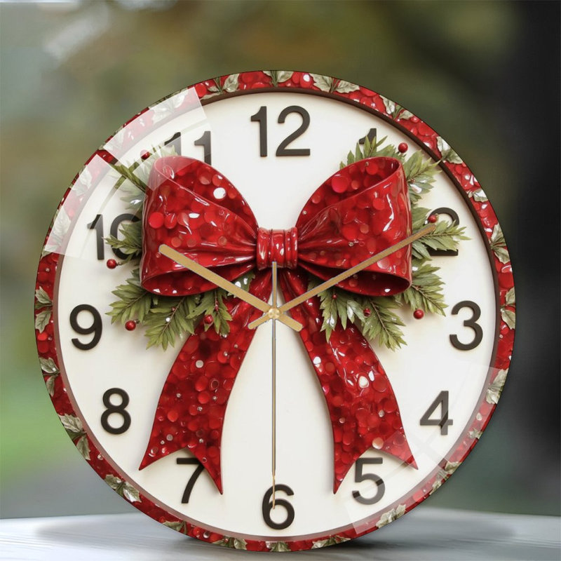 Horloge murale de Noël avec horloge murale 12 po