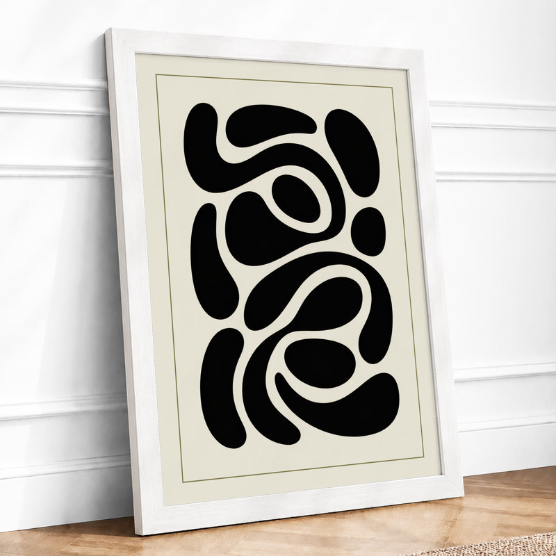 Interlocking Forms Modern - Framed Print, A1 - 84.1 x 59.4 cm, White