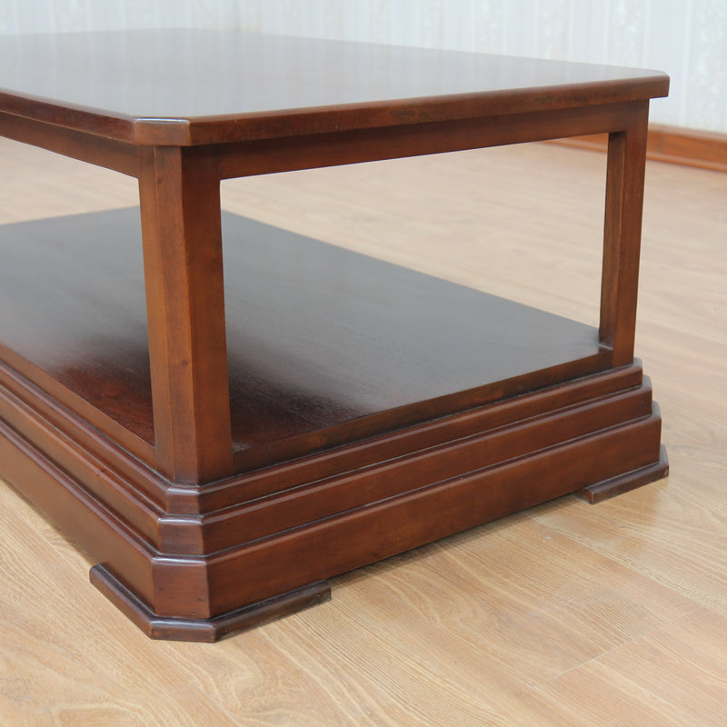 Patriot Solid Wood Floor Shelf Coffee Table with Storage