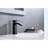 Single Handle Bathroom Sink Faucet With Waterfall Spout And Pop - Up Drain For Overflow Sinks, Matte Black High Strength Corrosion Stainless Steel, Stable Water Flow Temperature Control  Overflow ,-121675749